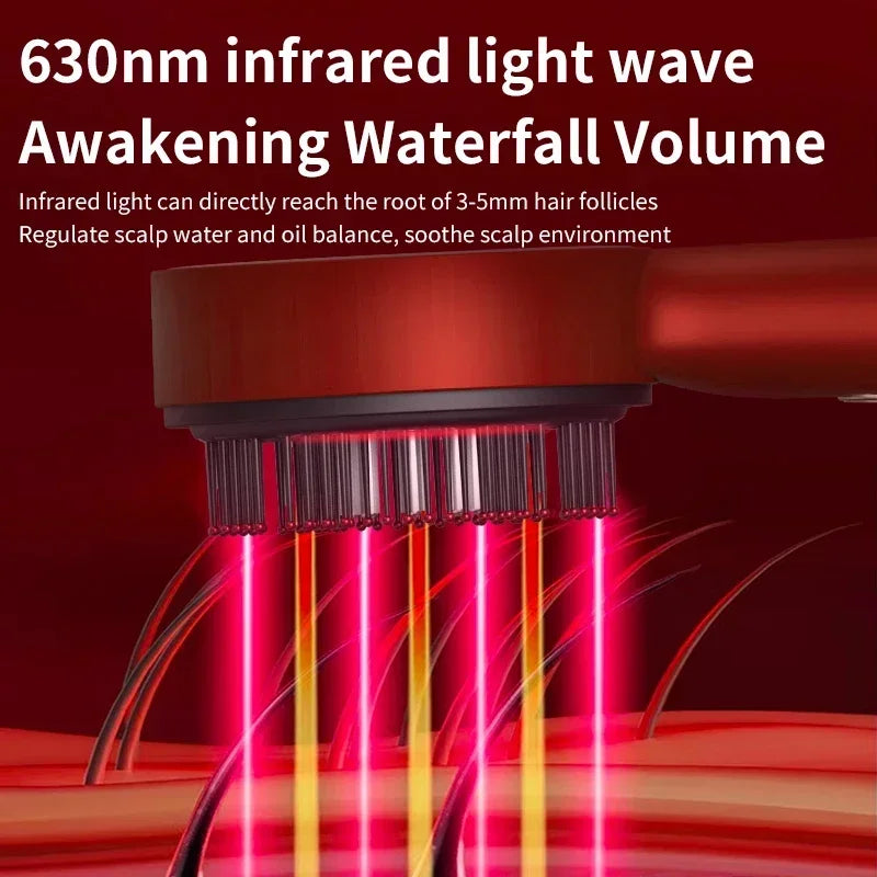 Electric Massage Comb Red Light Vibration Head Massage Comb Oil Applicator Nourishing Scalp Brush Hair Growth Anti Loss Care
