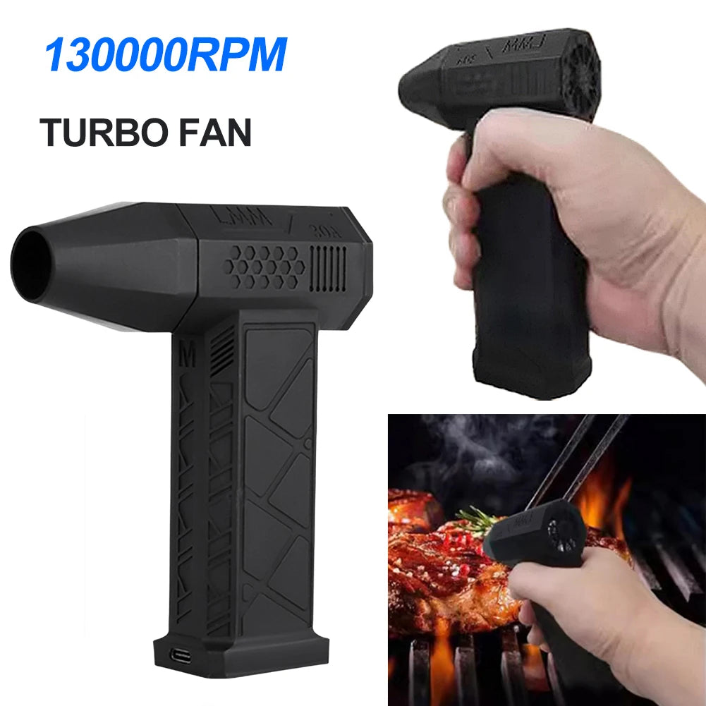 High-Speed 130,000 RPM Mini Turbo Jet Fan - Powerful Brushless Motor Handheld Duct Fan