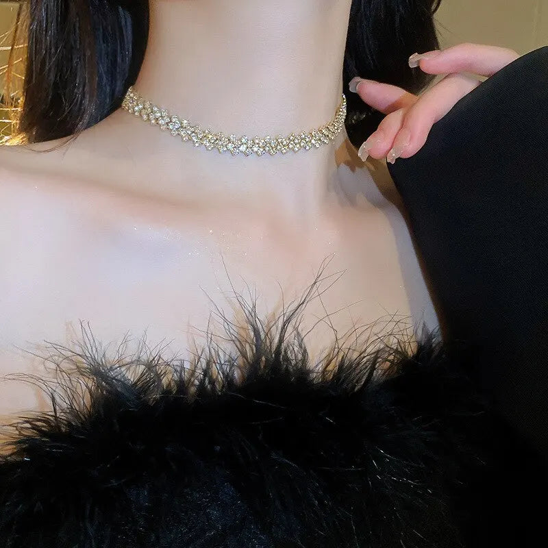 Rhinestone Choker Necklace for Women β Personalized Wedding & Party Jewelry