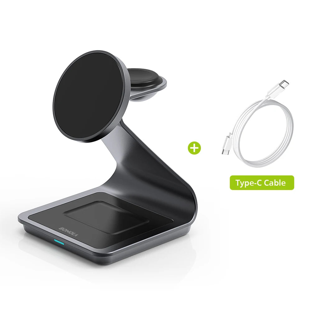 3-in-1 Wireless Charger for iPhone, Apple Watch and AirPods Pro