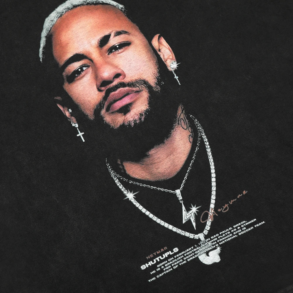 Neymar Jr Vintage Oversized Tee for Men