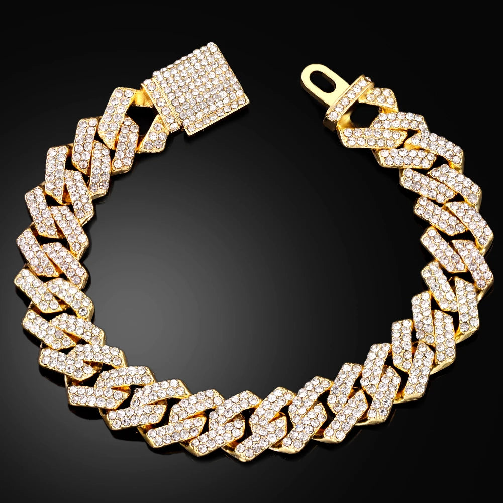 Iced 14MM Cuban Link Hip Hop Bracelet