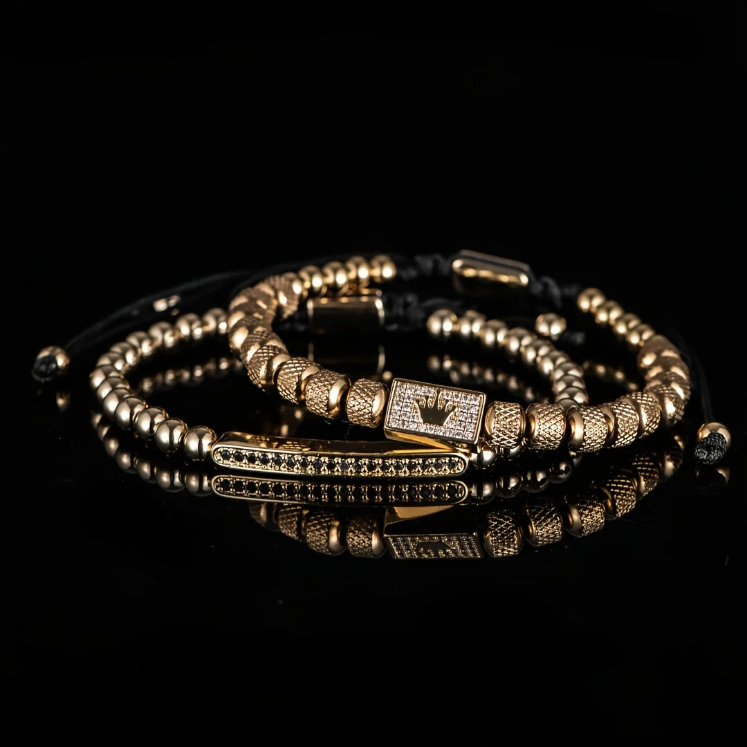 Charm Crown Bracelet for Men Jewelry Accessory Set