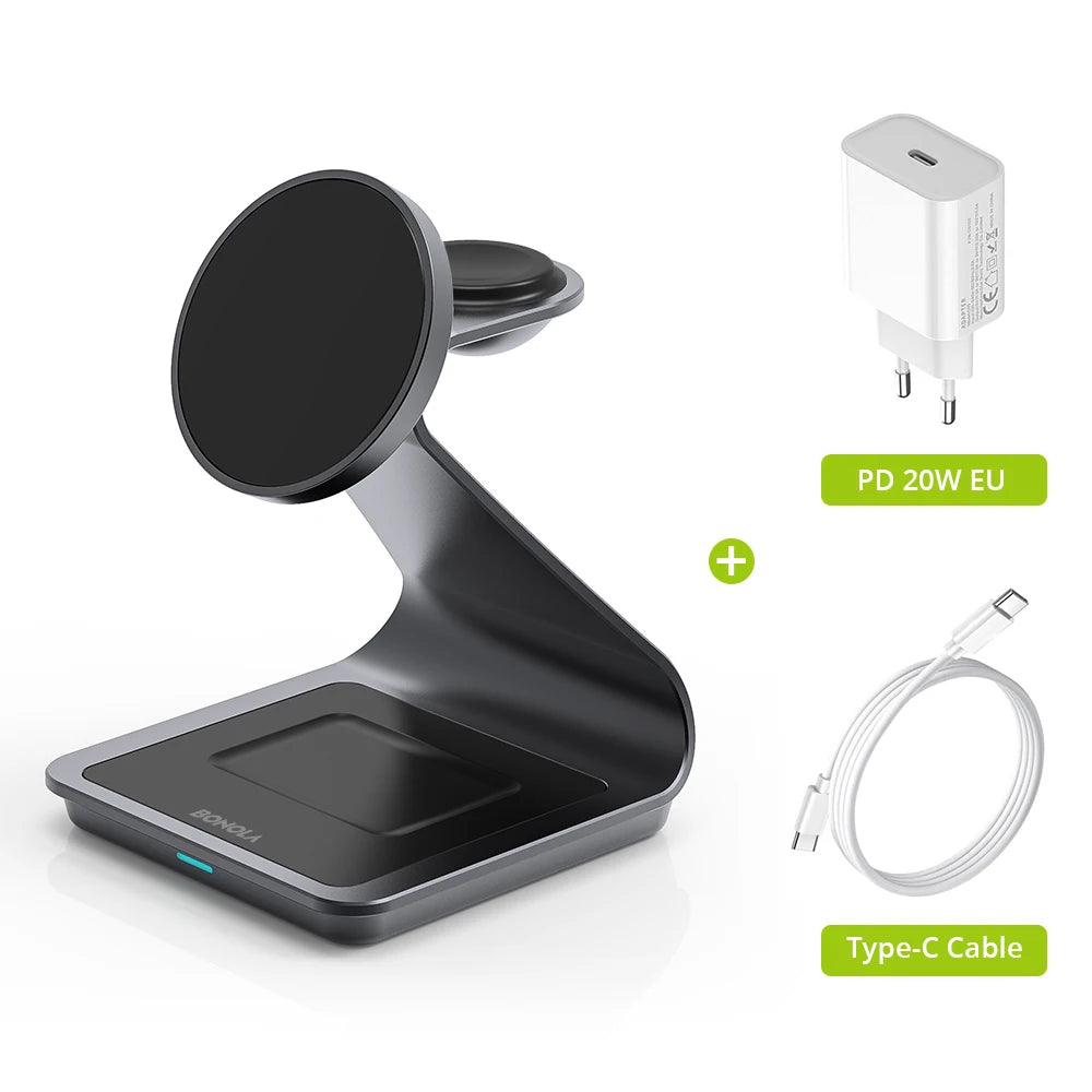 3-in-1 Wireless Charger for iPhone, Apple Watch and AirPods Pro