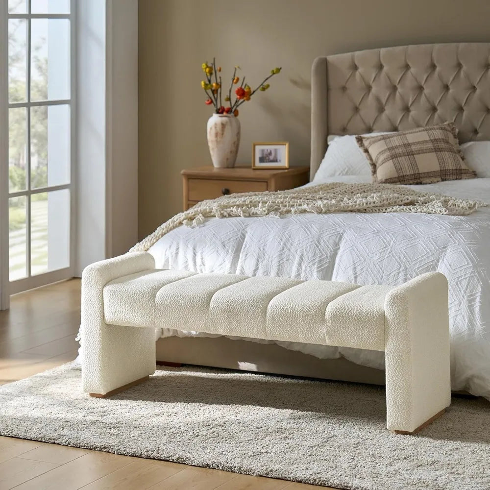 Modern Fabric Upholstered Entryway Bench