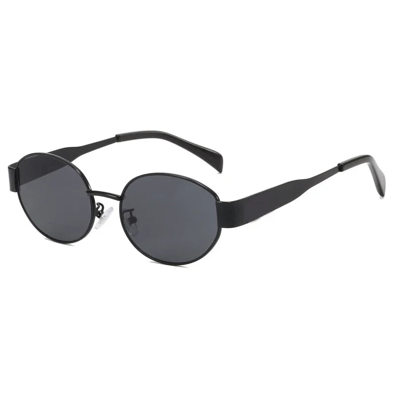 UV400 Vintage Oval Metal Sunglasses for Women