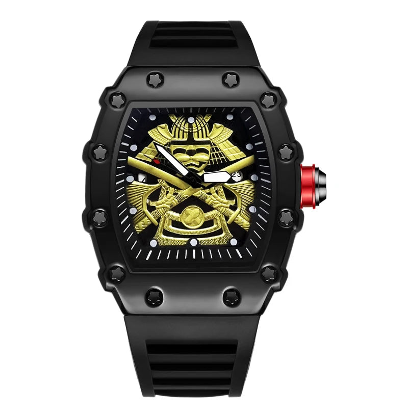 New Barrel-Shaped Explosive Sports Men's Luminous Waterproof Silicone Watch
