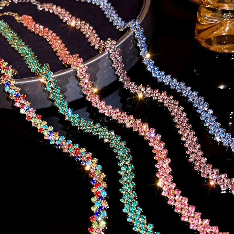 Rhinestone Choker Necklace for Women β Personalized Wedding & Party Jewelry