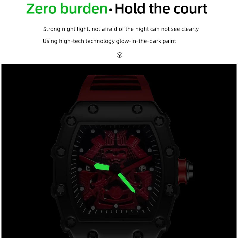 New Barrel-Shaped Explosive Sports Men's Luminous Waterproof Silicone Watch