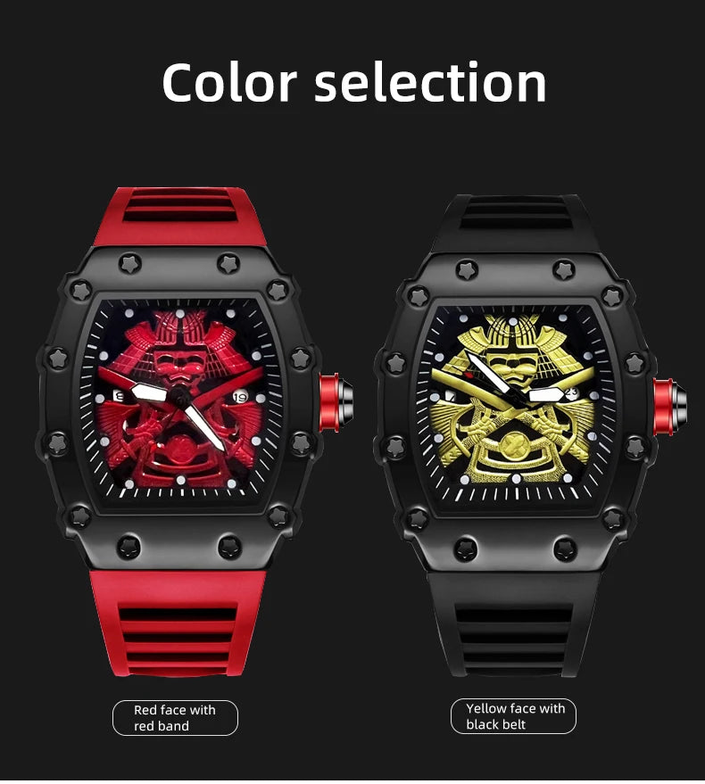 New Barrel-Shaped Explosive Sports Men's Luminous Waterproof Silicone Watch