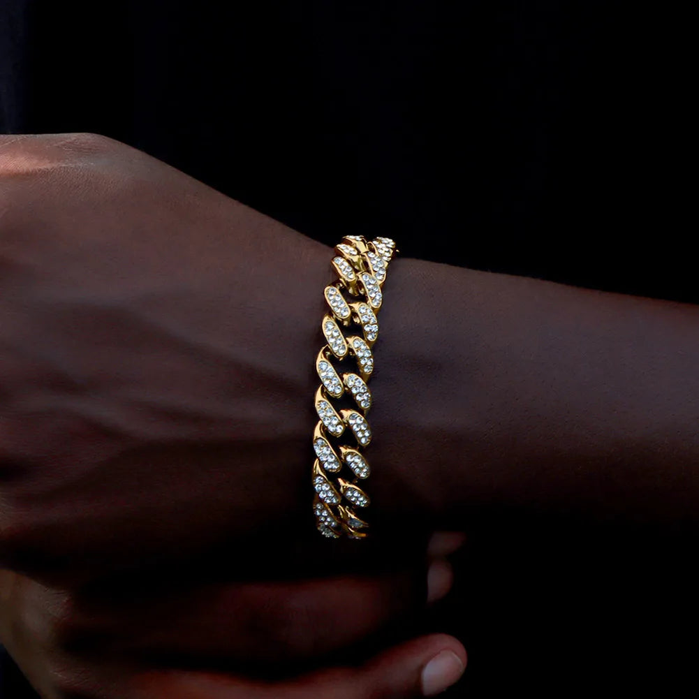Iced 14MM Cuban Link Hip Hop Bracelet