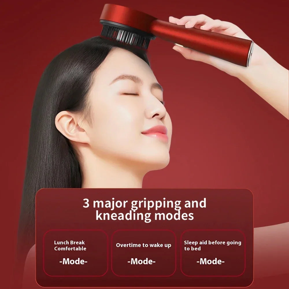 Electric Massage Comb Red Light Vibration Head Massage Comb Oil Applicator Nourishing Scalp Brush Hair Growth Anti Loss Care