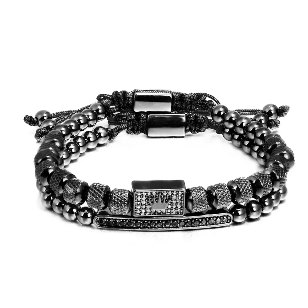 Charm Crown Bracelet for Men Jewelry Accessory Set