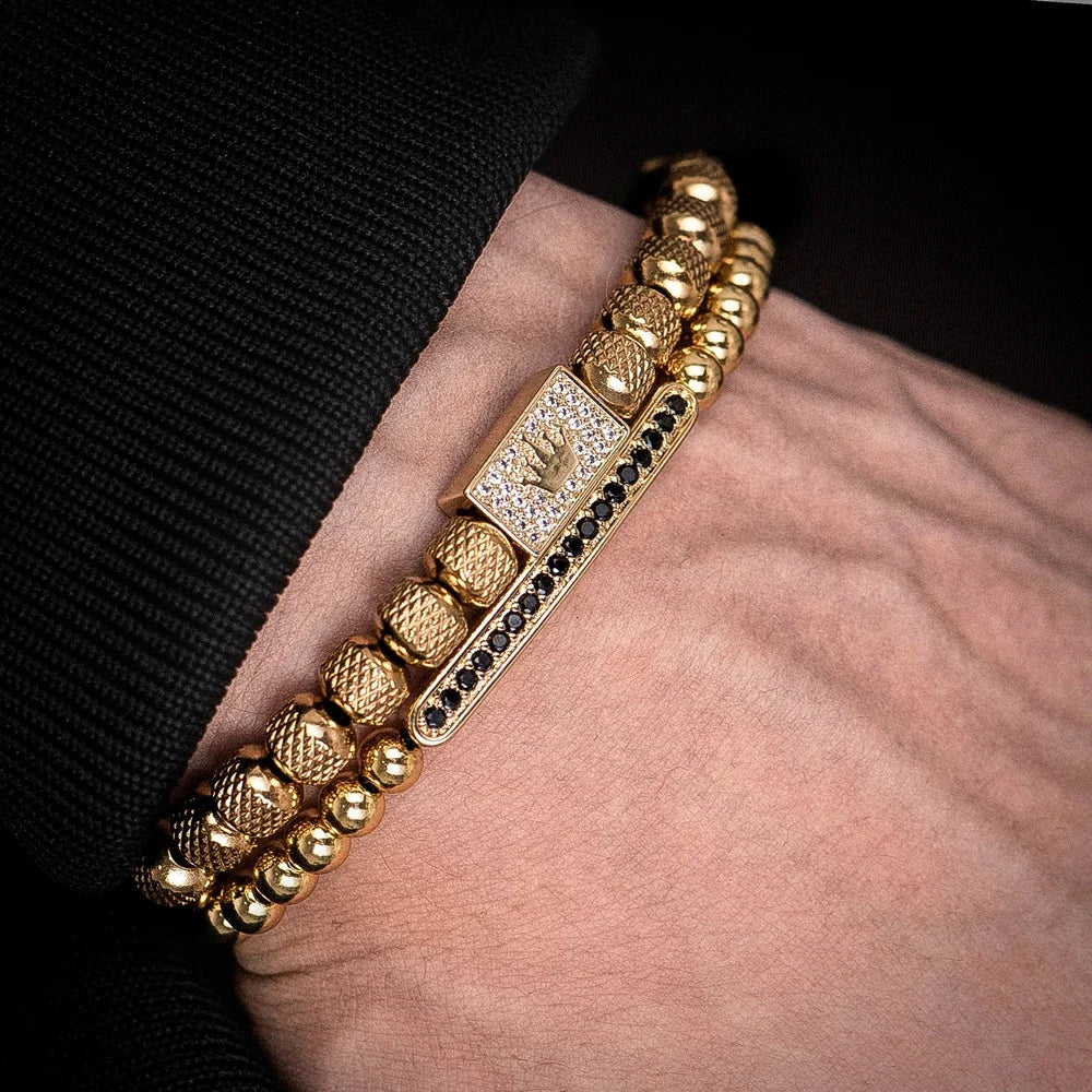 Charm Crown Bracelet for Men Jewelry Accessory Set