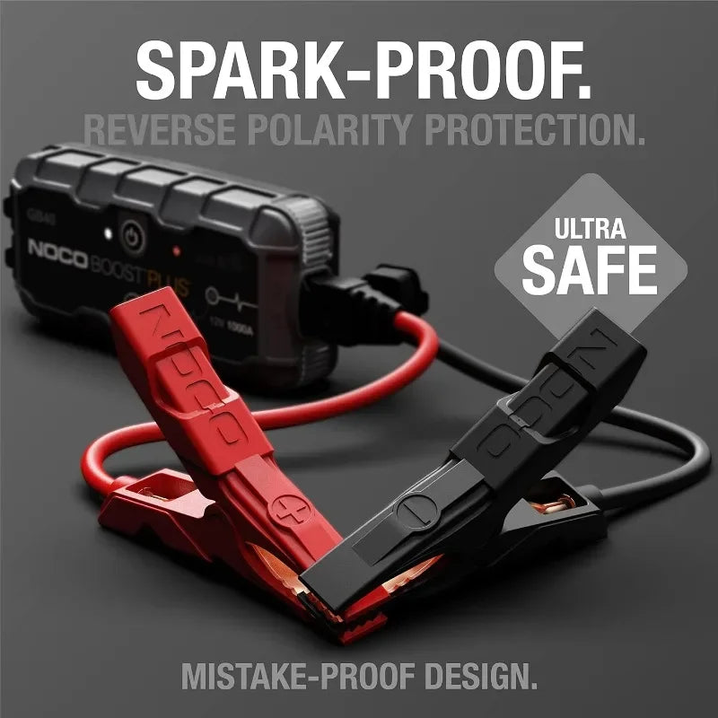 Best NOCO Boost Plus GB40 1000A UltraSafe Car Battery Jump Starter 12V Battery Pack Battery Booster Jump Box Portable Charger