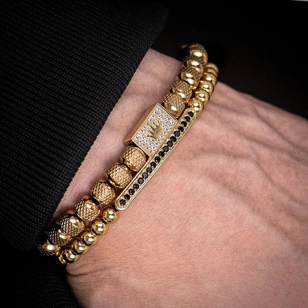 Charm Crown Bracelet for Men Jewelry Accessory Set