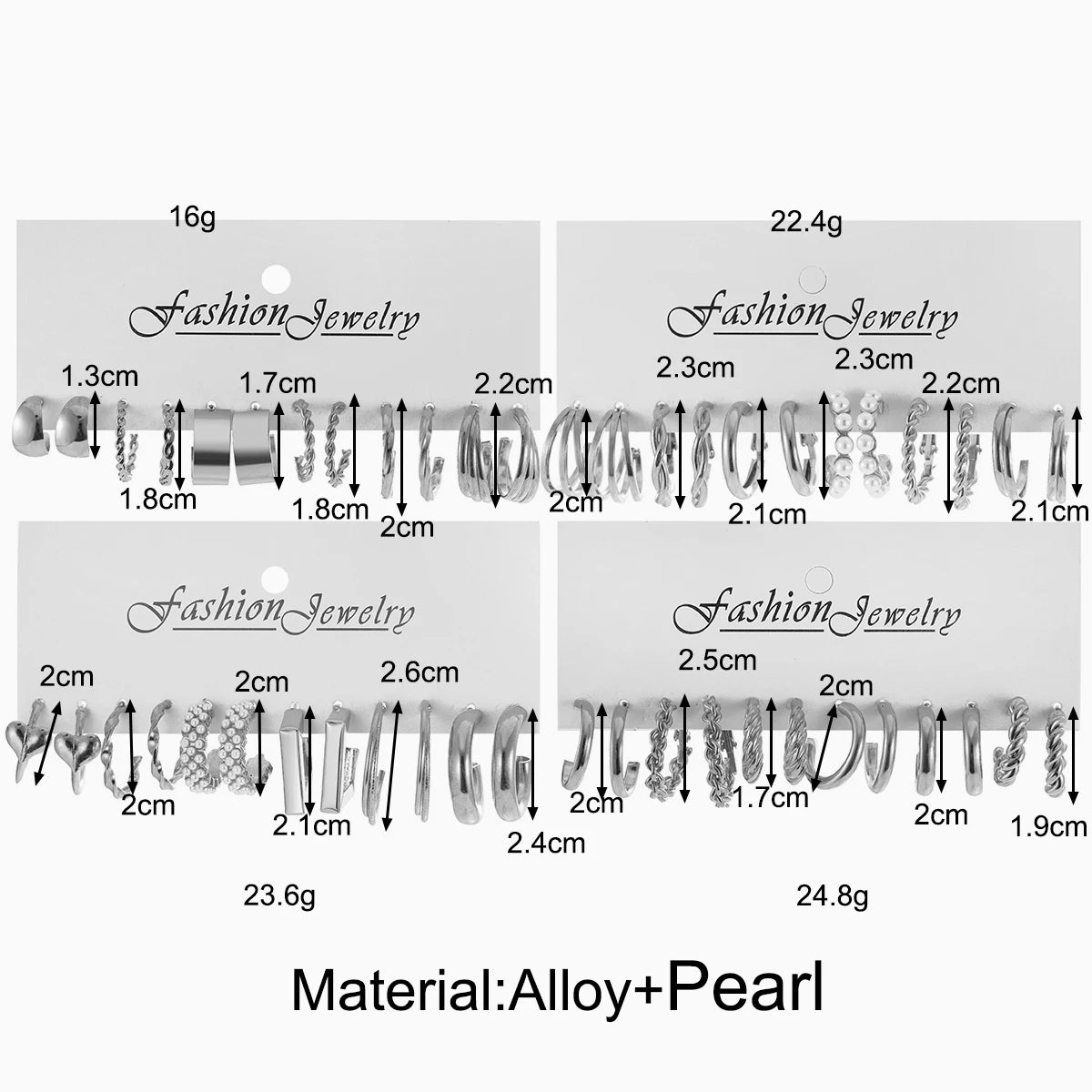 24 Pairs of Earrings Set