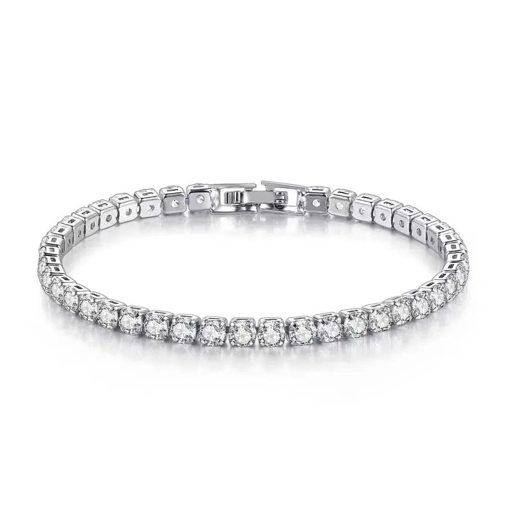 S925 Sterling Silver Bracelet Zirconia Tennis Ball