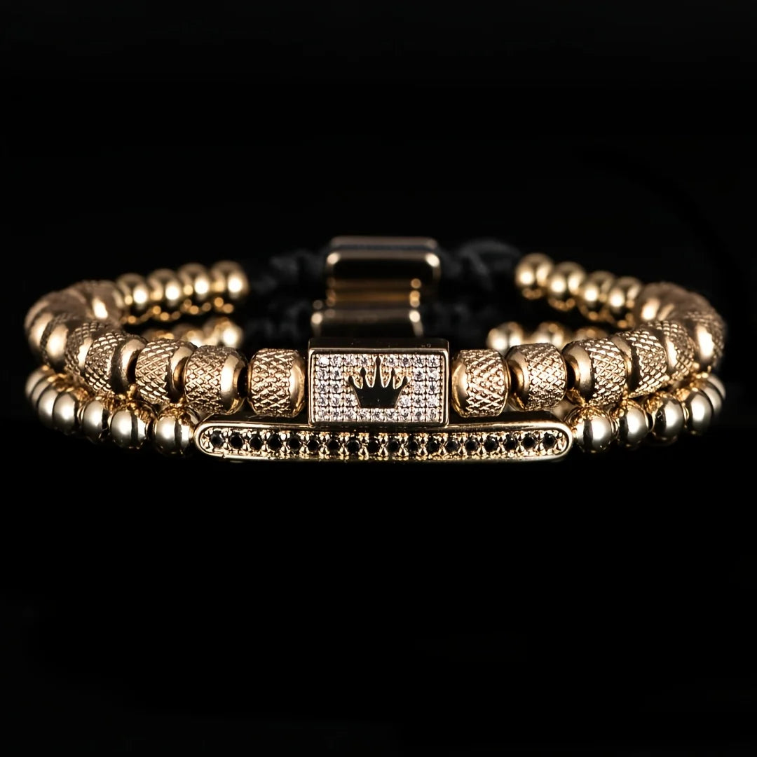 Charm Crown Bracelet for Men Jewelry Accessory Set