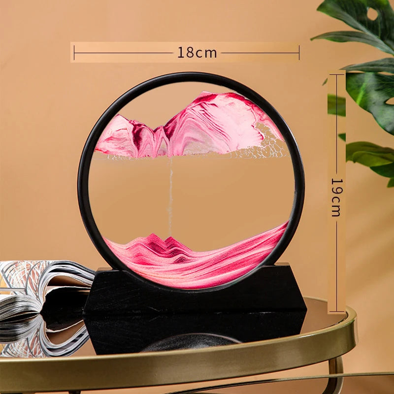 3D Hourglass Quicksand Moving Sand Art Picture Round