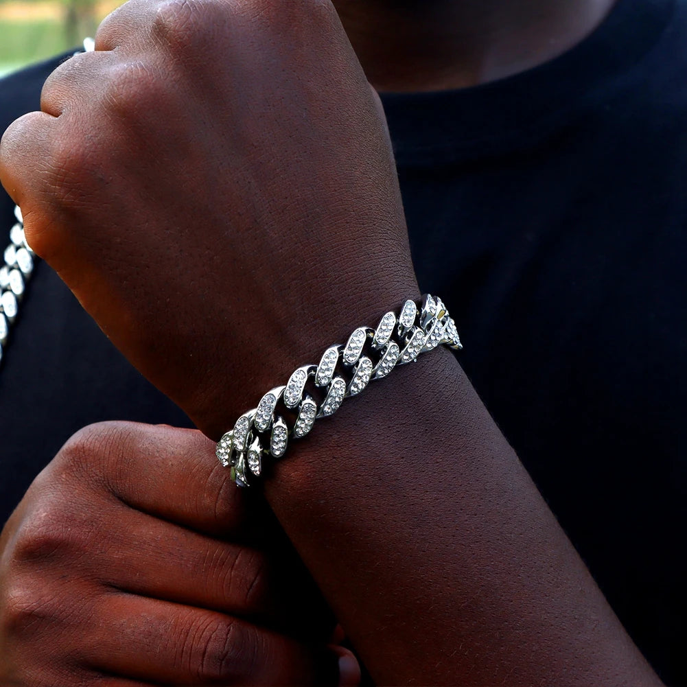 Iced 14MM Cuban Link Hip Hop Bracelet