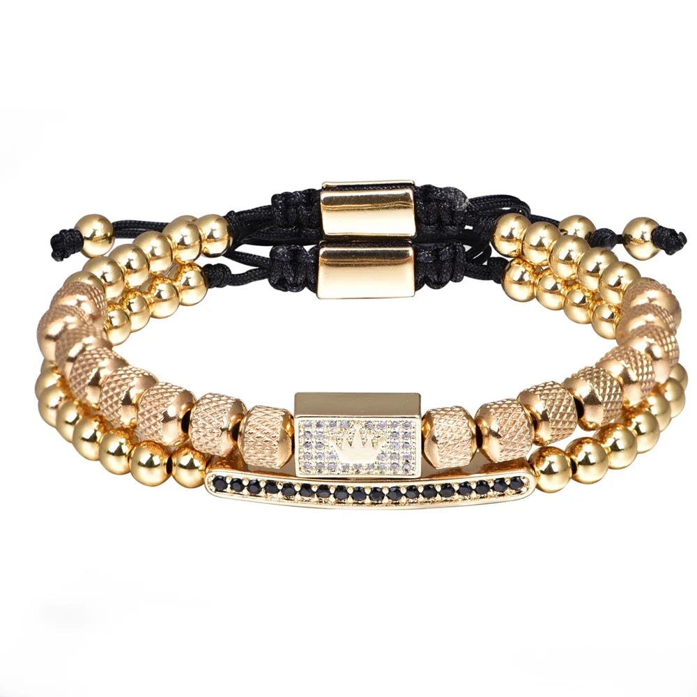 Charm Crown Bracelet for Men Jewelry Accessory Set