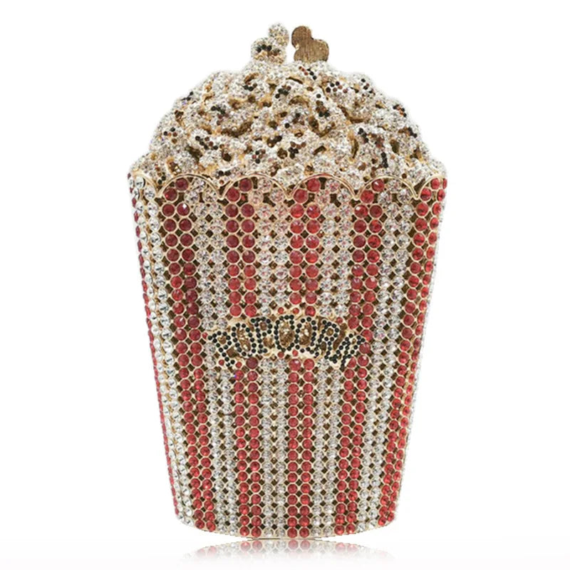 Elegant Crystal Popcorn Clutch Bags for Womens Clutches