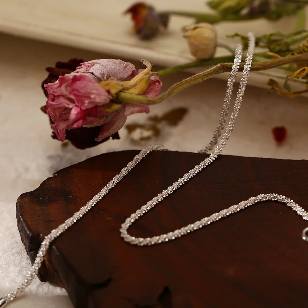 2pcs Set Shiny Sparkling Silver-Plated Clavicle Chain Bracelet Jewelry Set for Women Minimalist Starry Sky Accessories