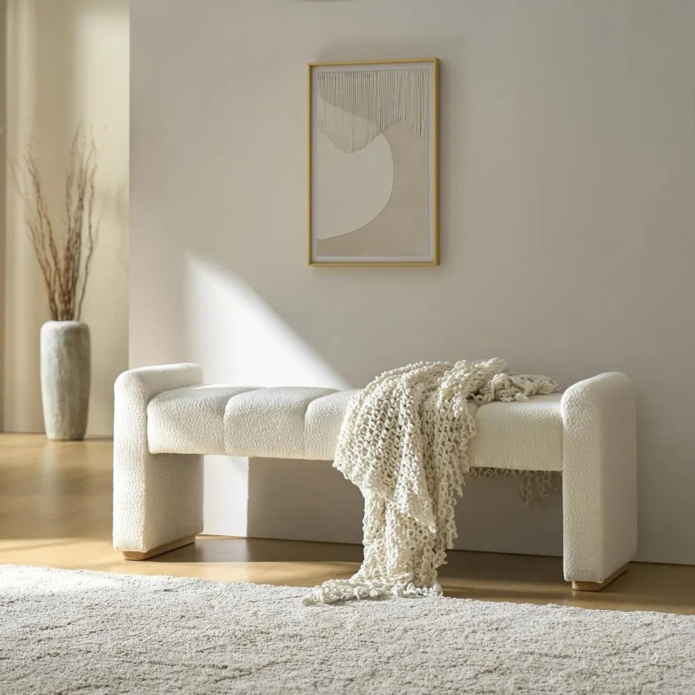 Modern Fabric Upholstered Entryway Bench