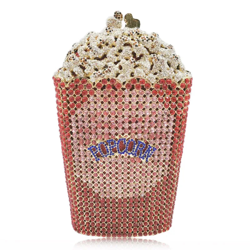 Elegant Crystal Popcorn Clutch Bags for Womens Clutches