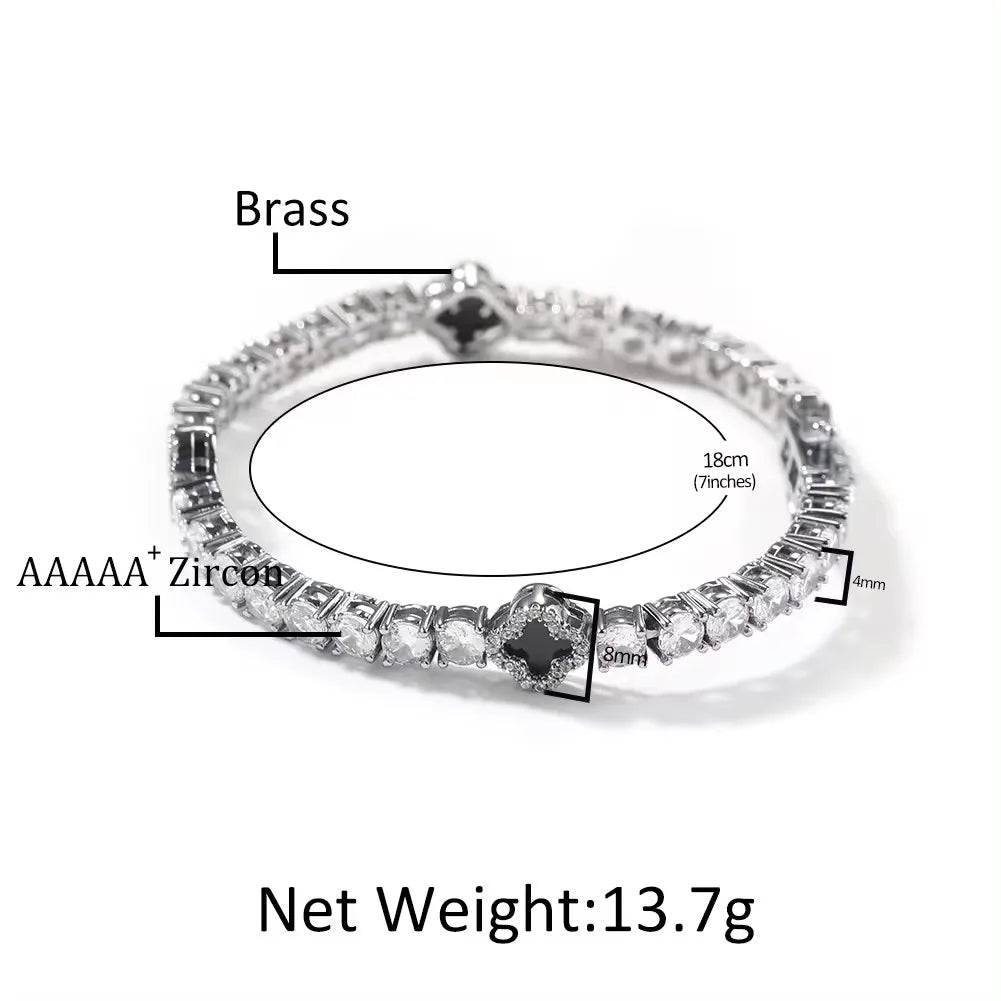 Lucky clover tennis bracelet