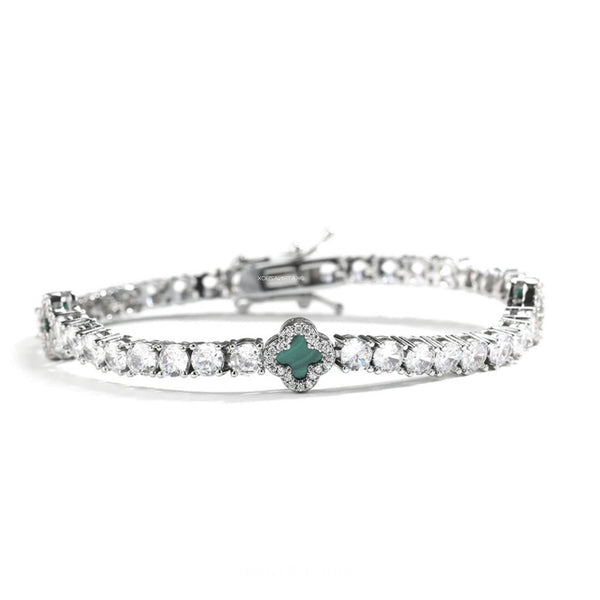 Green Clover Tennis Bracelet