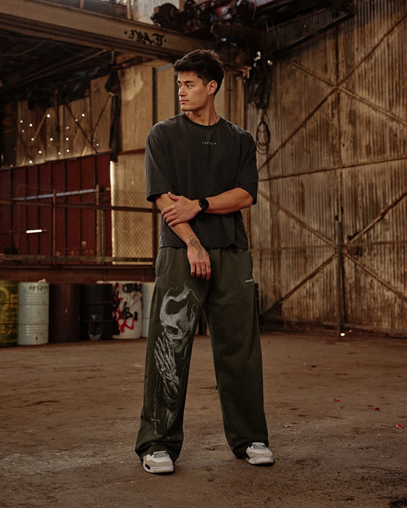 Young LA Trendy anime prints wide-leg joggers