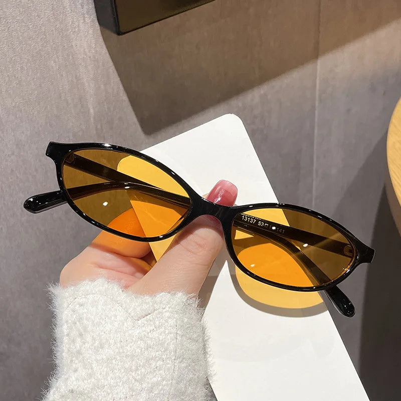 Trendy Retro Oval Cat Eye Sunglasses