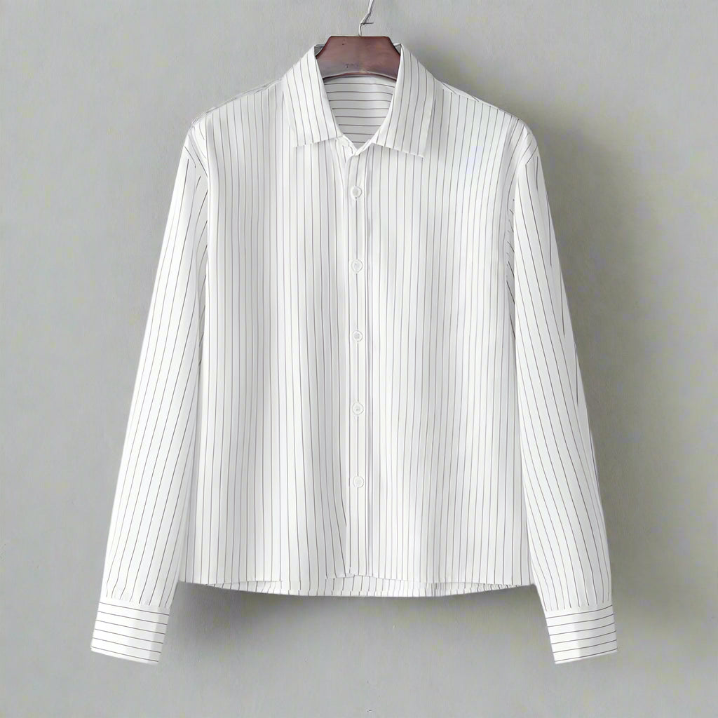 INCERUN Striped Cropped Shirt