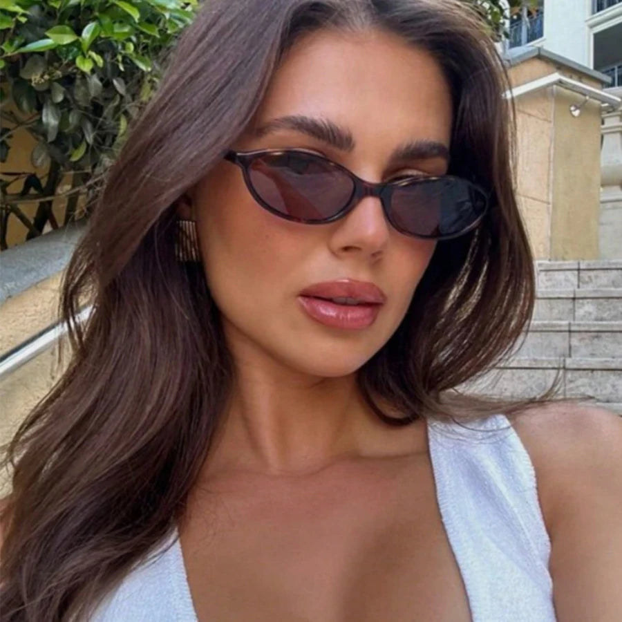 Trendy Retro Oval Cat Eye Sunglasses