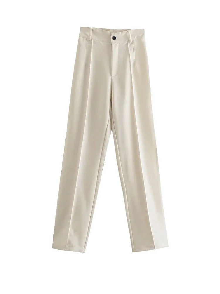 High-waisted straight pants