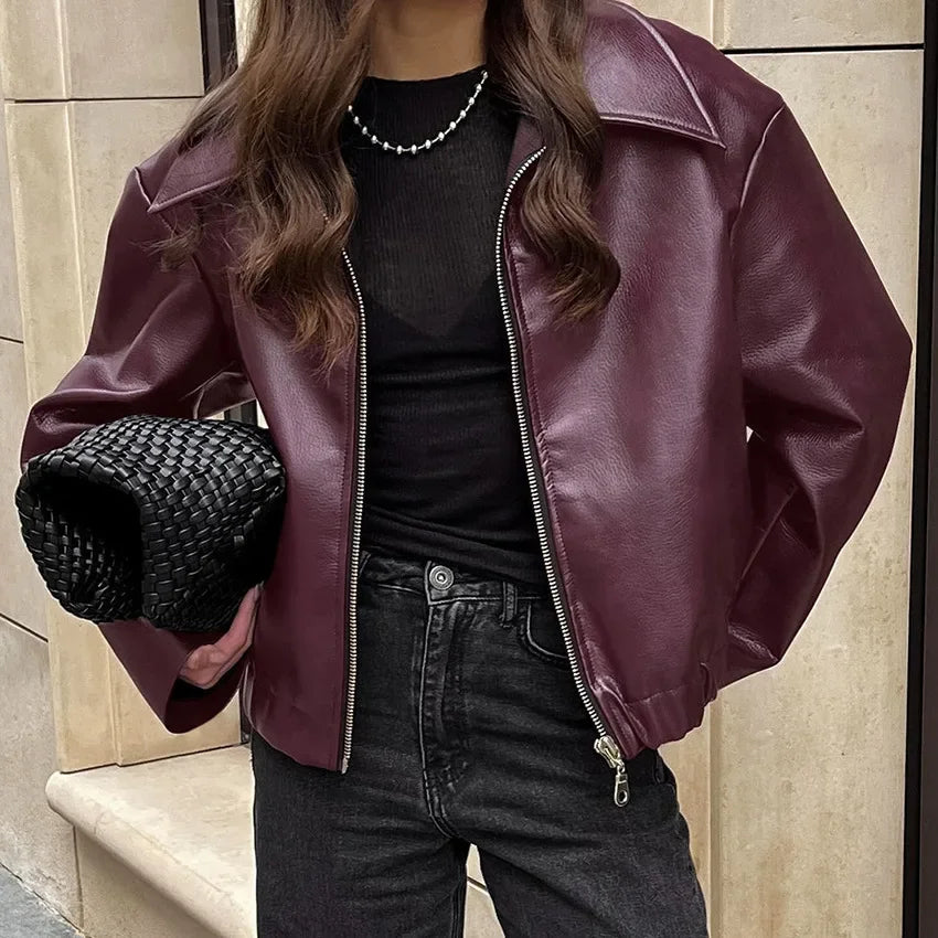 Loose Women's Leather Jacket