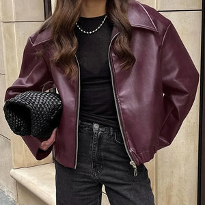 Loose Women's Leather Jacket