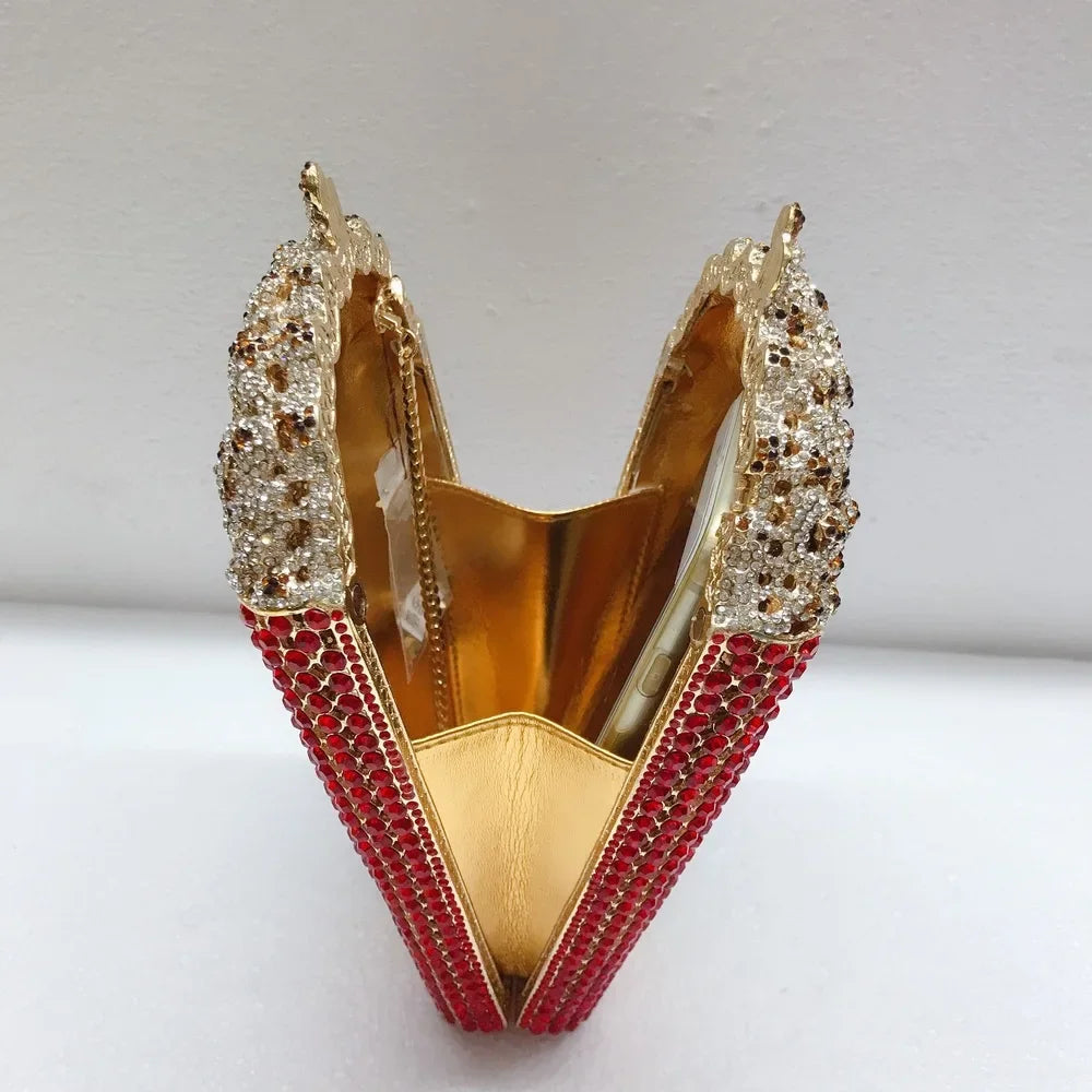 Elegant Crystal Popcorn Clutch Bags for Womens Clutches
