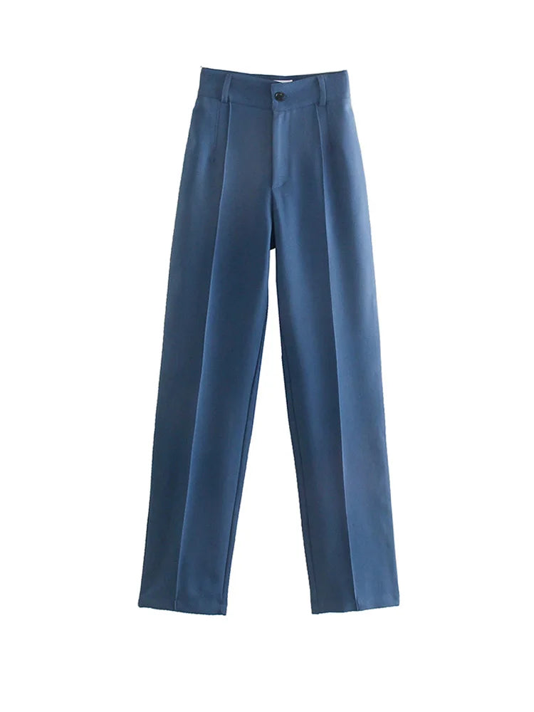 High-waisted straight pants
