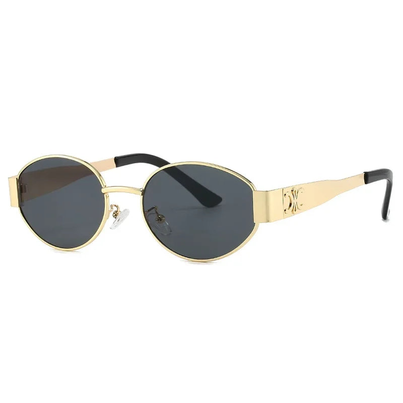 Luxury brand metal sunglasses for men and women unisex designer fashion sun glasses Oval unisex Stylish Eyewear shades UV400