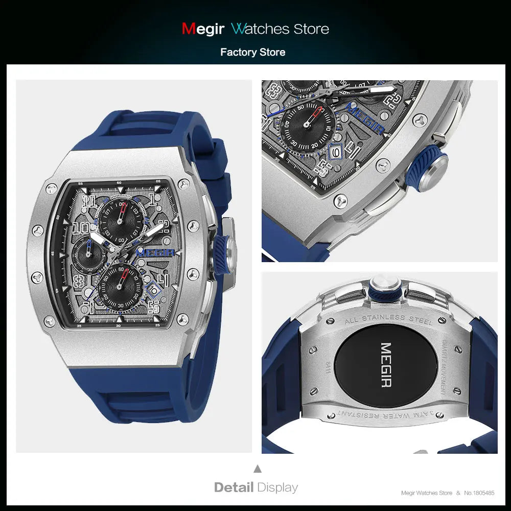 Megir 316 Men's Stainless Steel Quartz Chronograph Watch