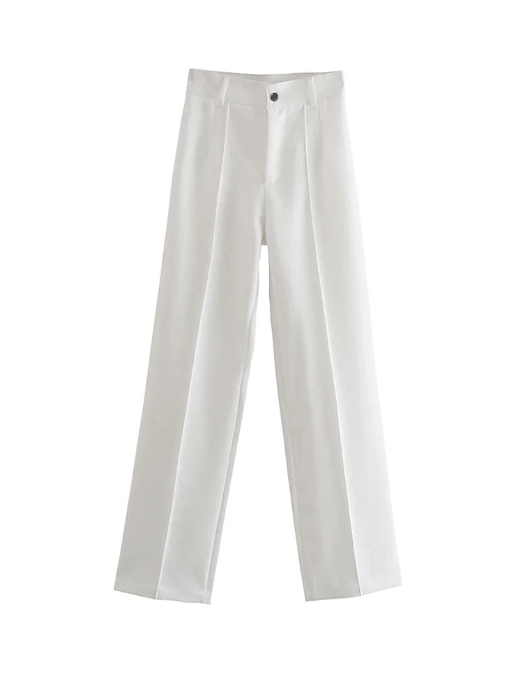 High-waisted straight pants