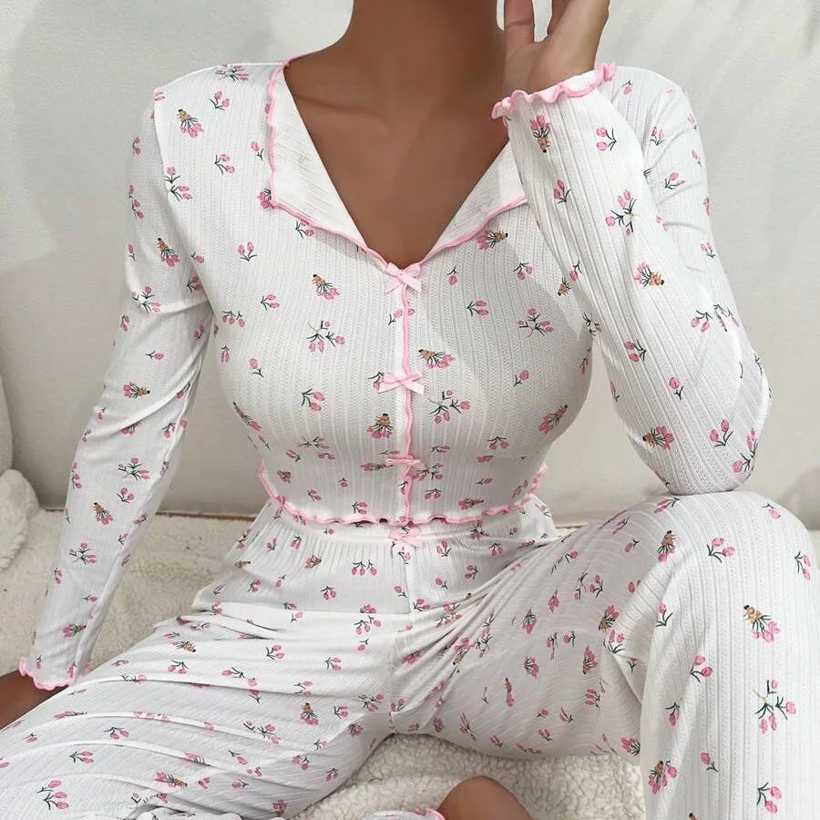 Women Floral Print Pajama Sets