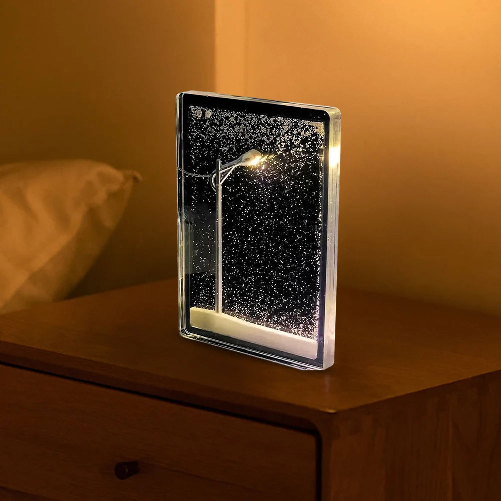 Snow Scene Night Light Desk Lamp