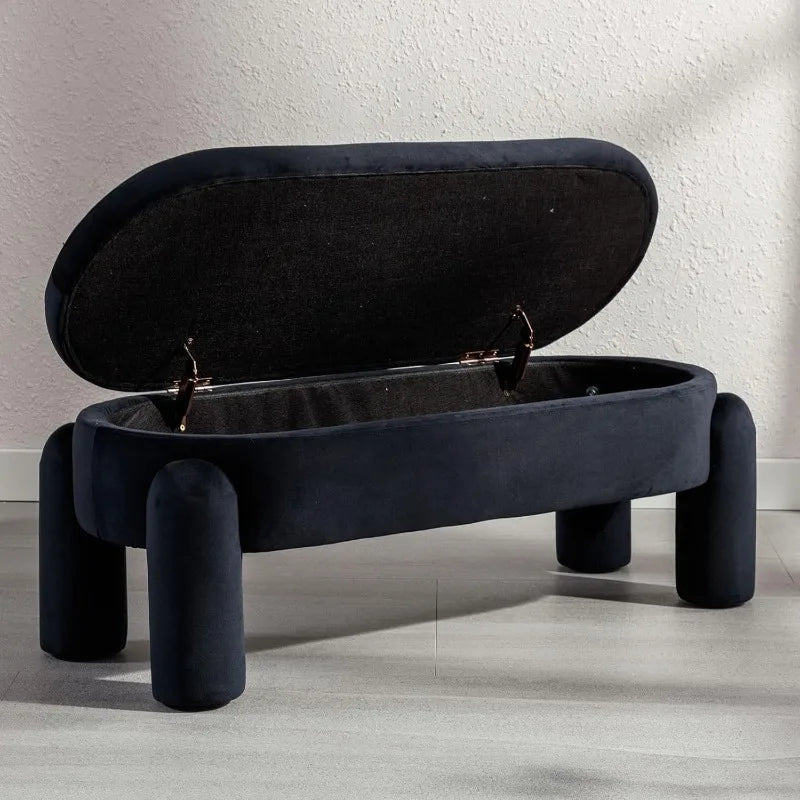 Duomay Velvet Storage Ottoman Bench