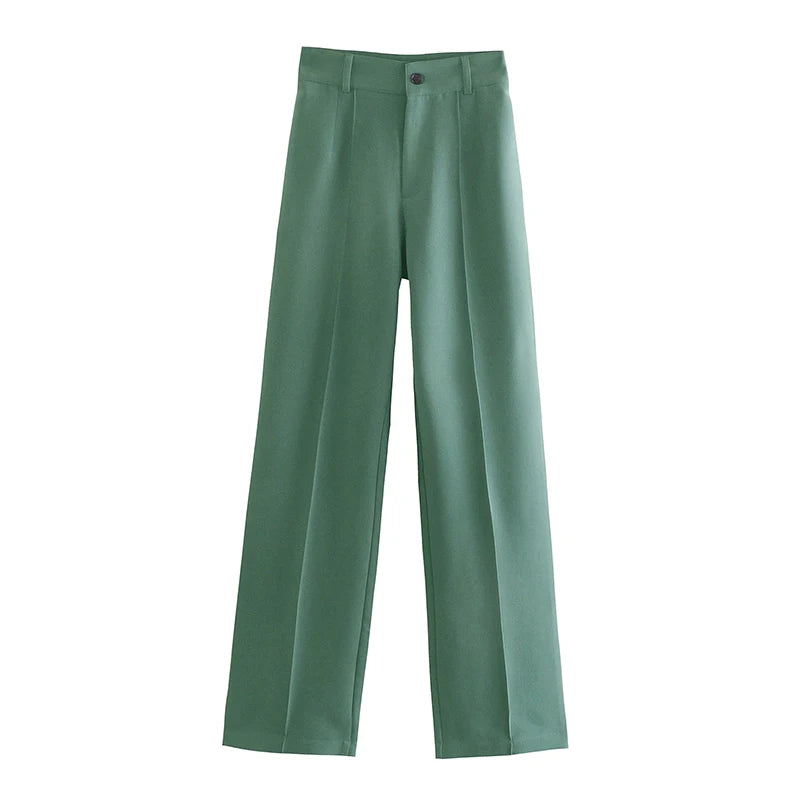 High-waisted straight pants