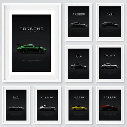 Classic Aesthetic Supercar Wall Art Garage