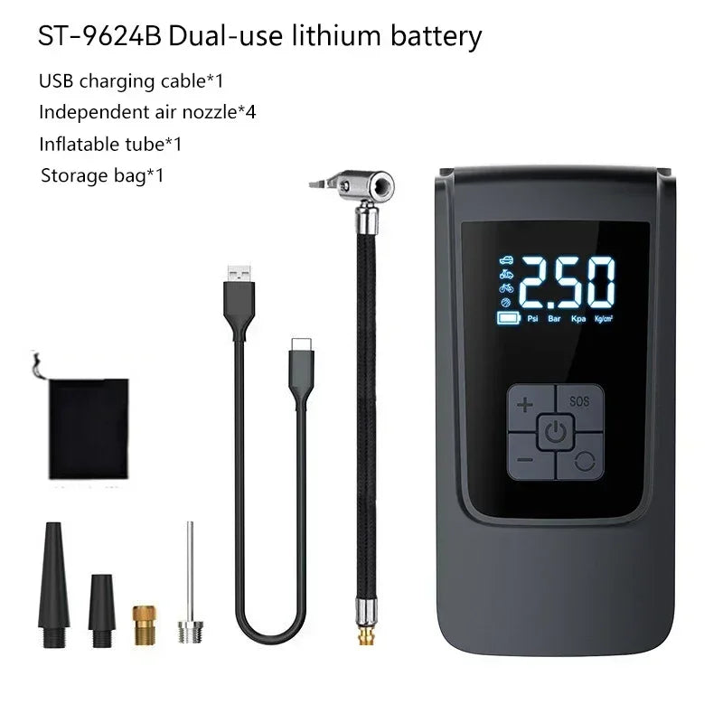 Car Air Pump Portable Air Compressor Electric Tire Inflator with LCD Digital Display for Car Motorcycles Bicycle Ball